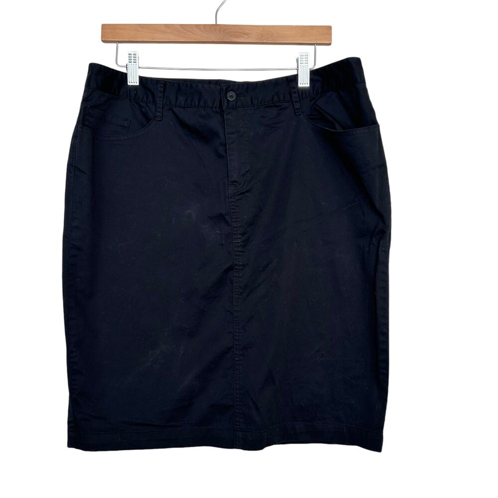 Norma Kamali Black Pencil Skirt Sz 14